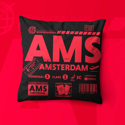 Amsterdam AMS Airport Code Premium Throw Pillow