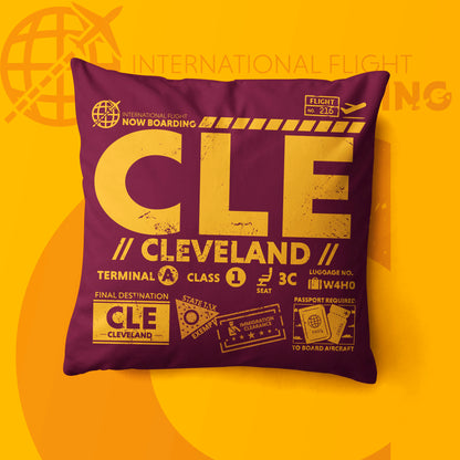 Cleveland CLE Airport Code Premium Throw Pillow