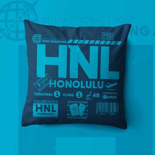 Honolulu HNL Airport Code Premium Throw Pillow