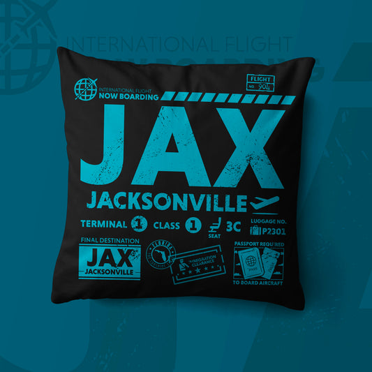 Jacksonville JAX Airport Code Premium Throw Pillow