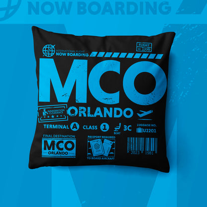 Orlando MCO Airport Code Premium Throw Pillow