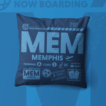 Memphis MEM Airport Code Premium Throw Pillow