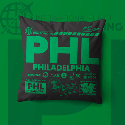 Philadelphia PHL Airport Code Premium Throw Pillow