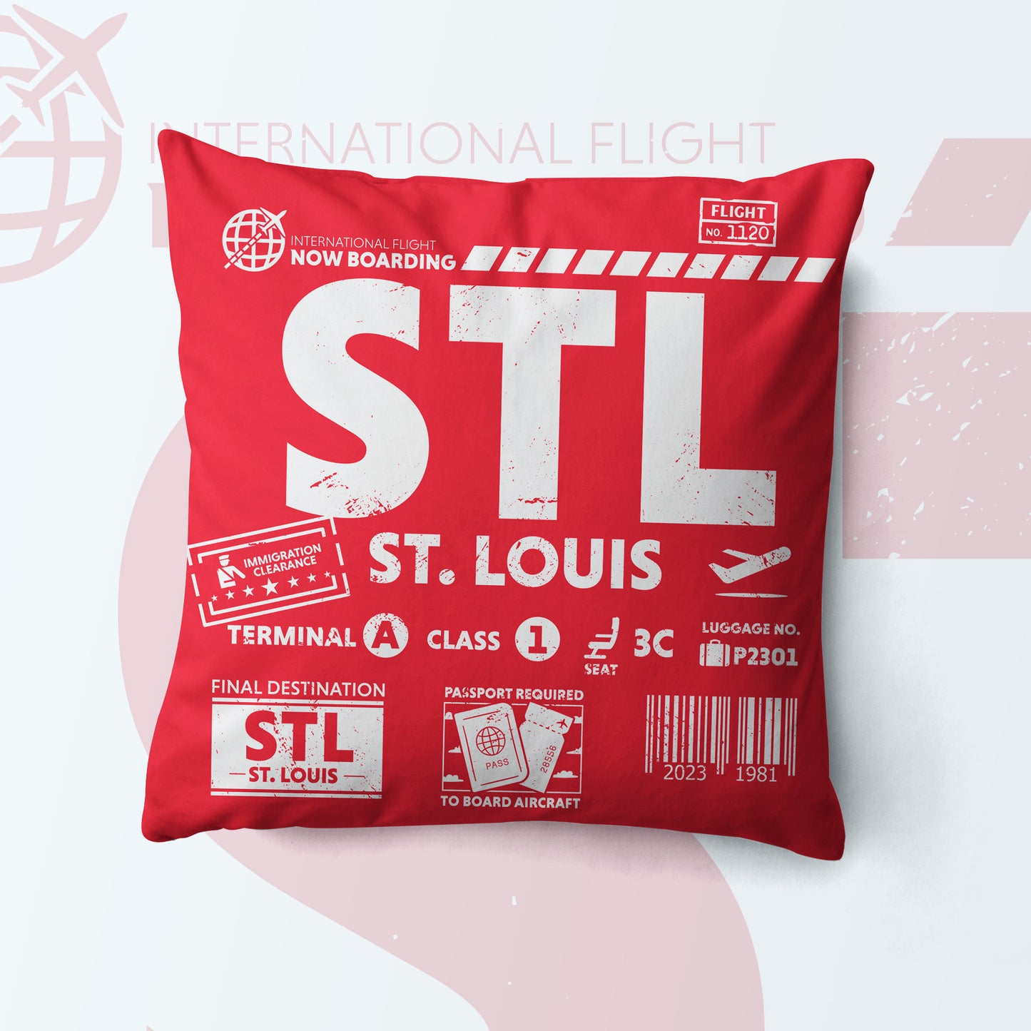 St. Louis STL Airport Code Premium Throw Pillow