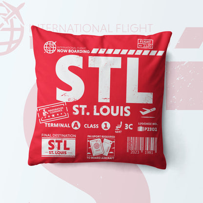 St. Louis STL Airport Code Premium Throw Pillow