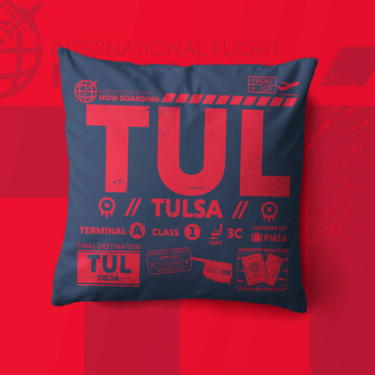 Tulsa TUL Airport Code Premium Throw Pillow