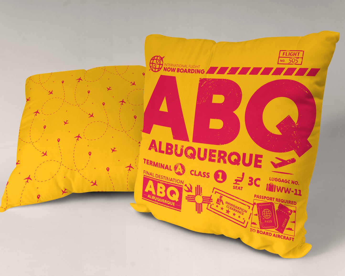 Albuquerque ABQ Airport Code Premium Throw Pillow