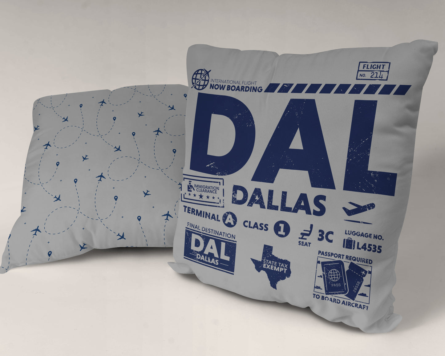 Dallas DAL Airport Code Premium Throw Pillow