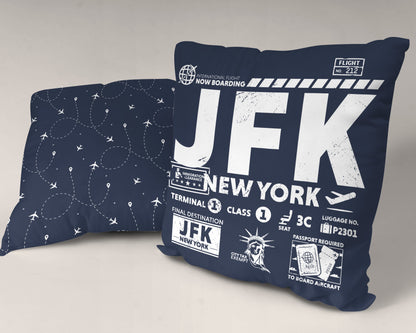 New York City JFK Airport Code Premium Throw Pillow