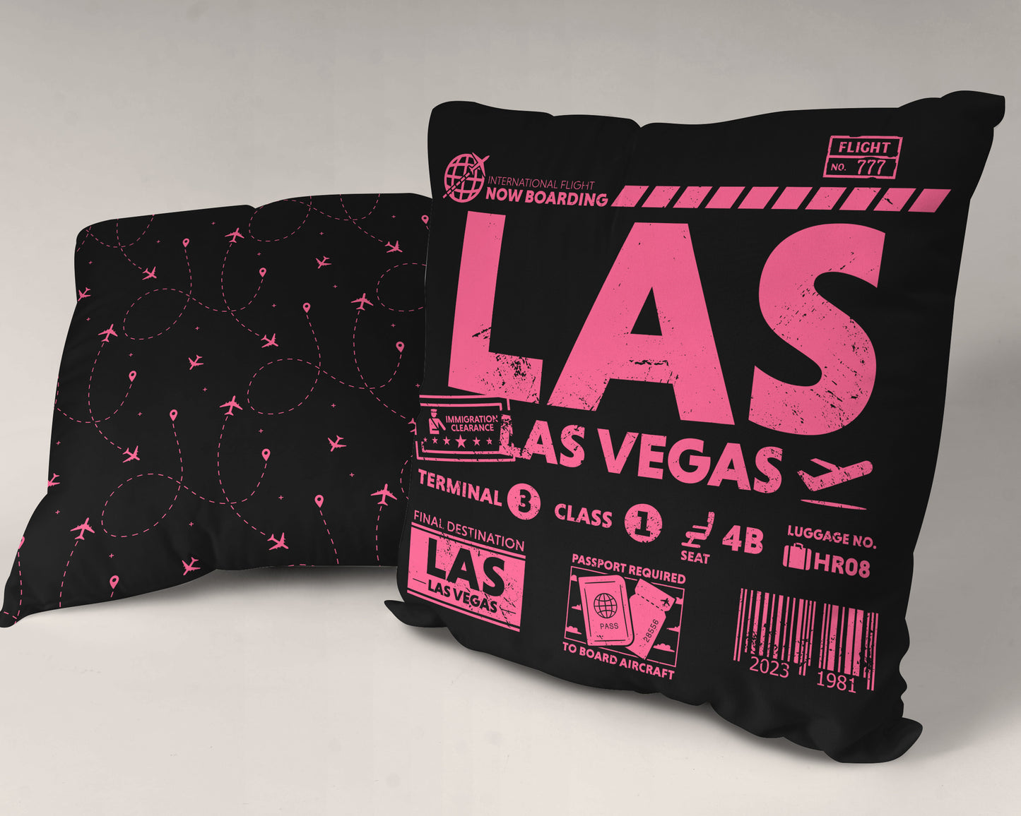 Las Vegas LAS Airport Code Premium Throw Pillow