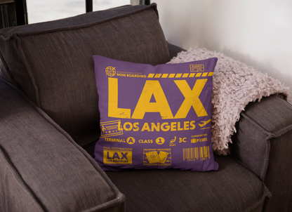 Los Angeles LAX Airport Code Premium Throw Pillow