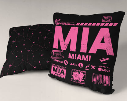 Miami MIA Airport Code Premium Throw Pillow