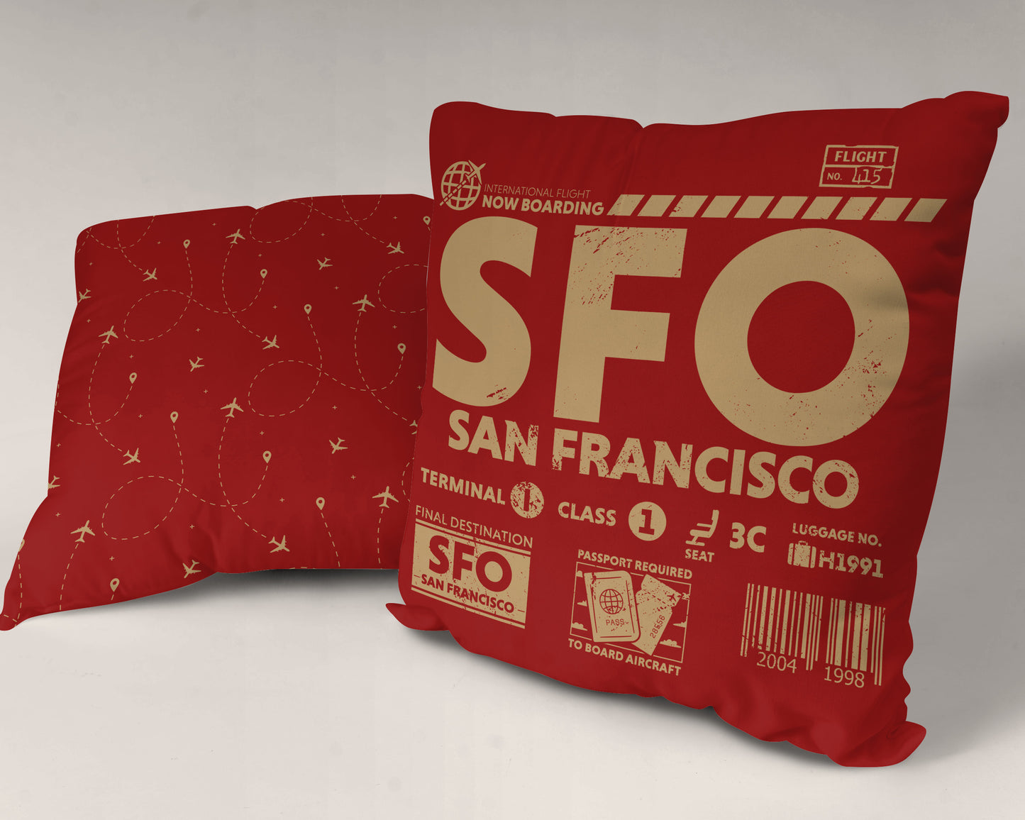 San Francisco SFO Airport Code Premium Throw Pillow