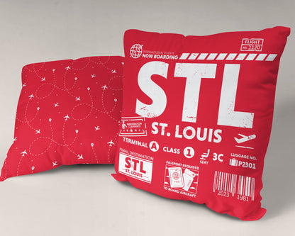 St. Louis STL Airport Code Premium Throw Pillow