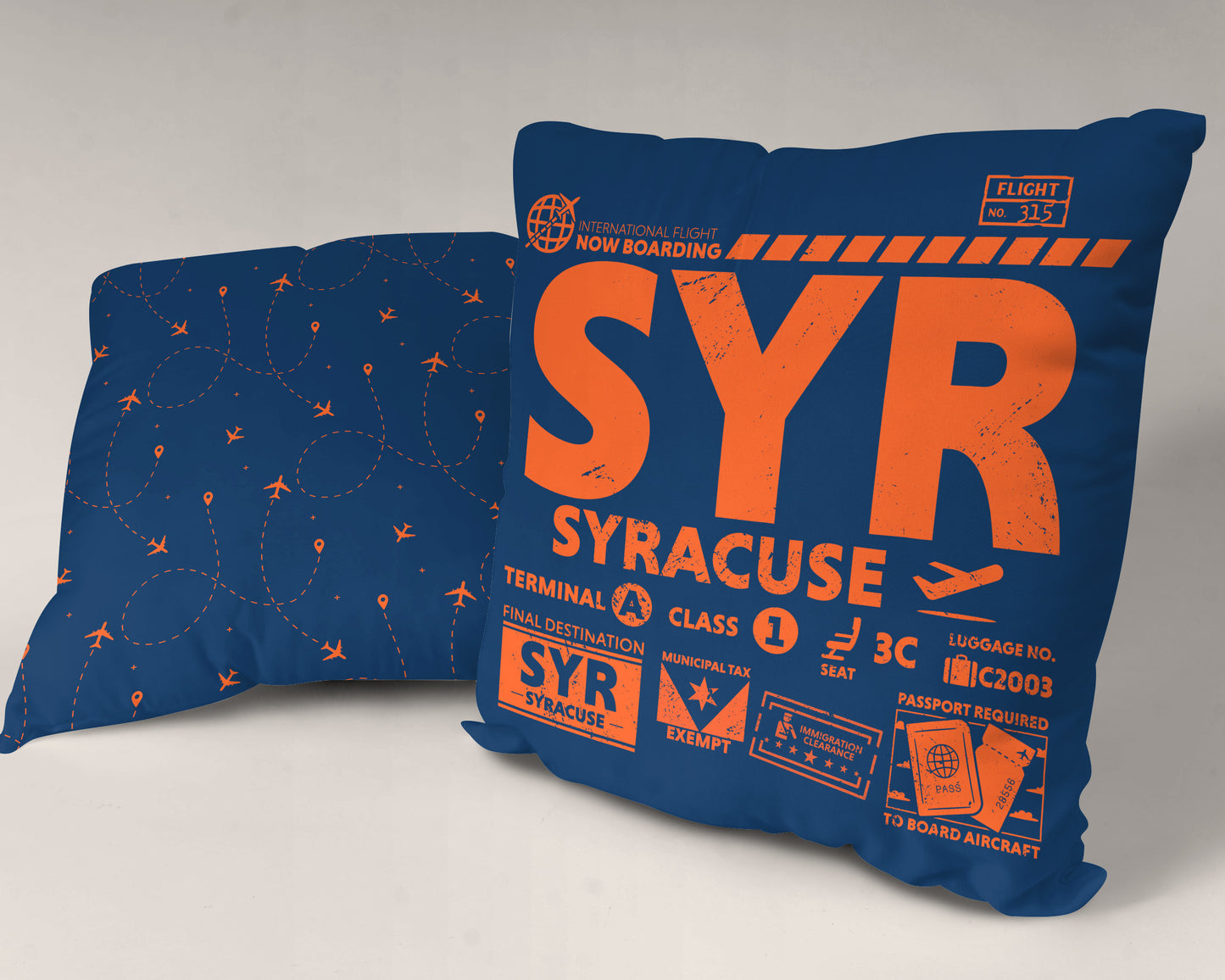 Syracuse SYR Airport Code Premium Throw Pillow