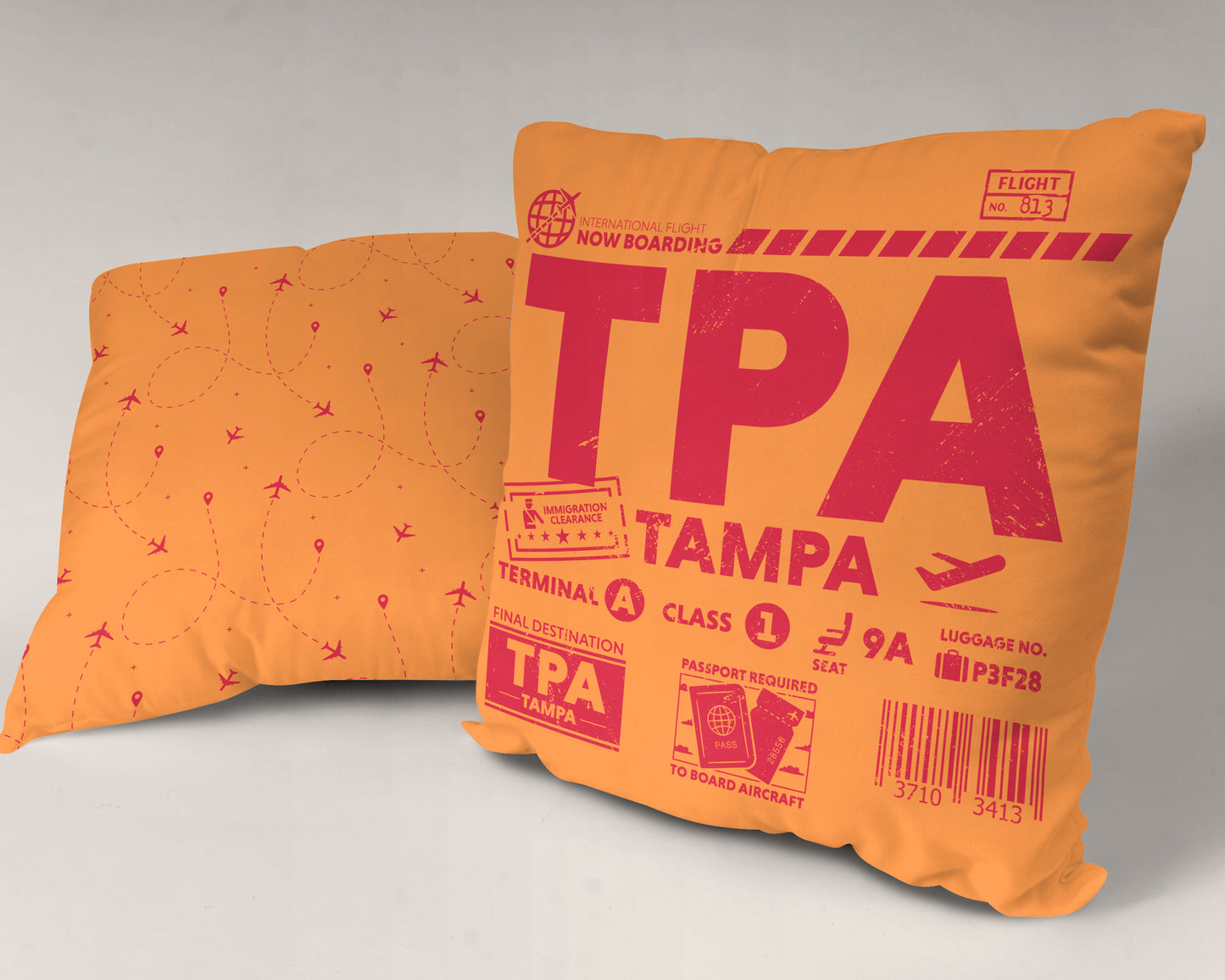 Tampa TPA Airport Code Premium Throw Pillow