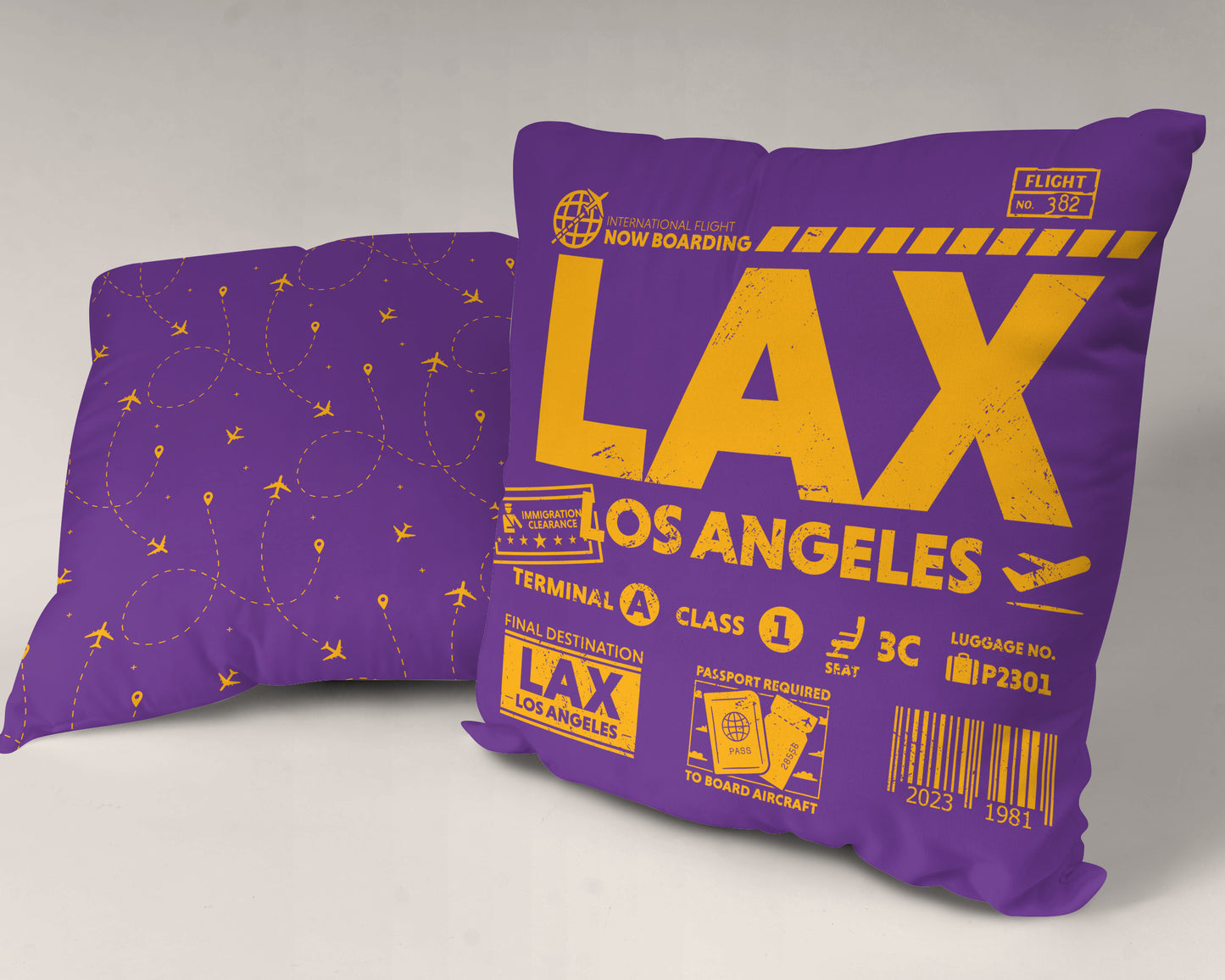 Los Angeles LAX Airport Code Premium Throw Pillow